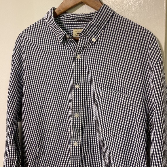 J. Crew Checkered Plaid Long Sleeve Button Down Shirt 100% Cotton Men's XLT 17 - Picture 5 of 14